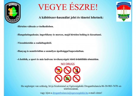 Vegye észre! – a kábítószer-használat jeleire és tüneteire hívja fel a figyelmet a Rendőrség
